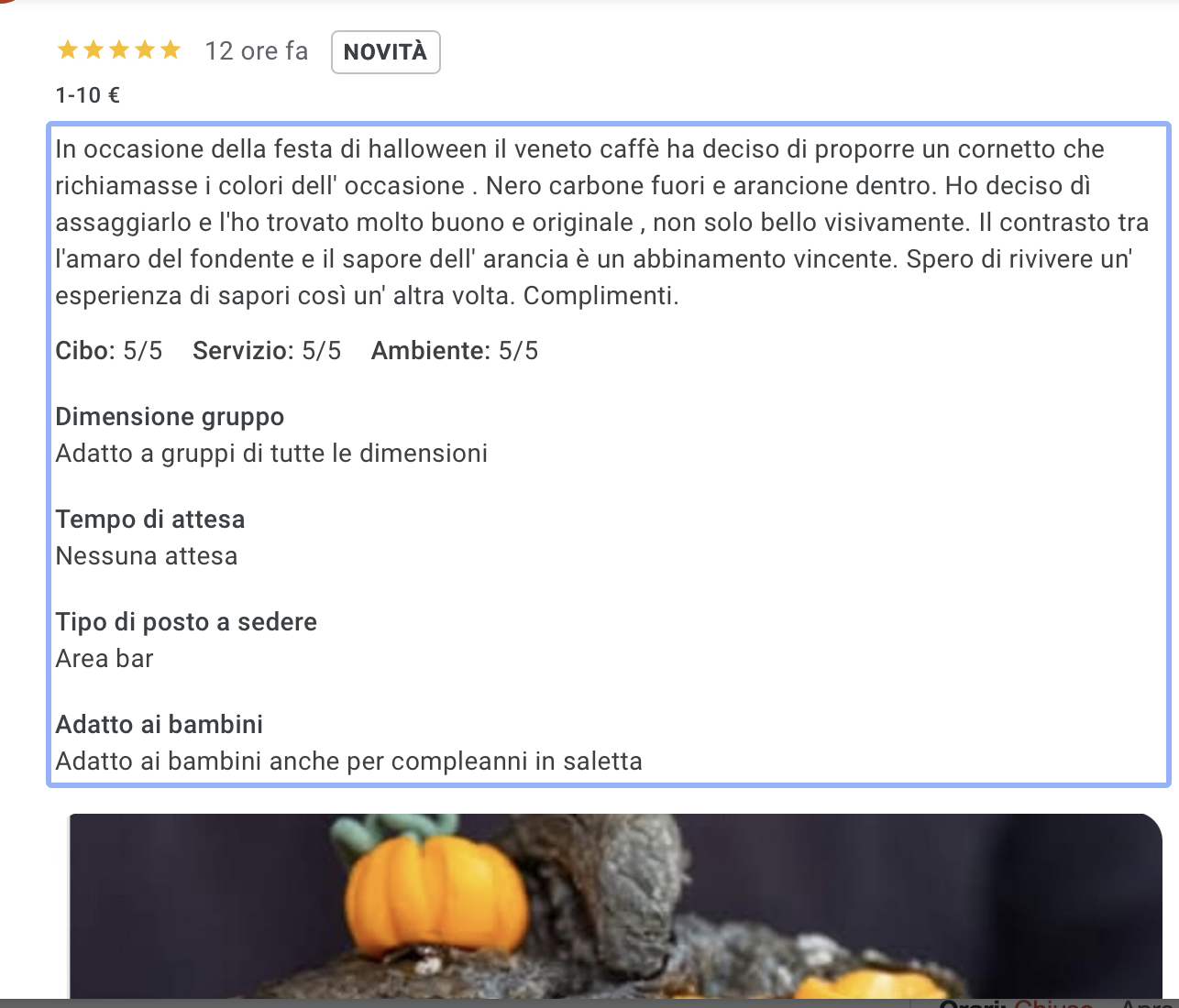 Recensione Cornetto Halloween Veneto Caffè